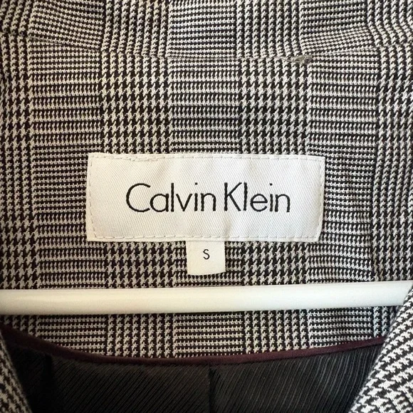 Calvin Klein Plaid Trench Coat - Picture 2 of 8